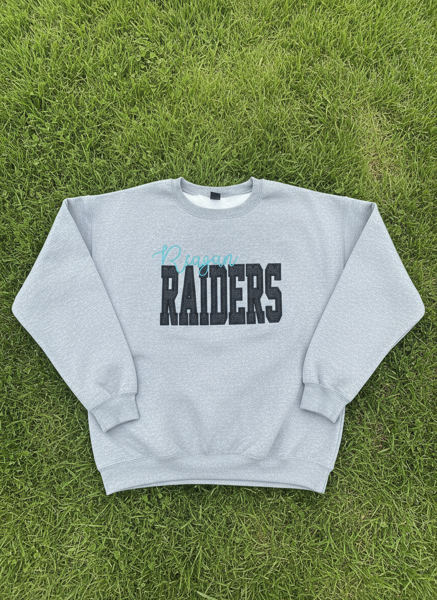 Custom School Spirit Mascot Better Together Glitter Applique Embroidered Sweatshirt