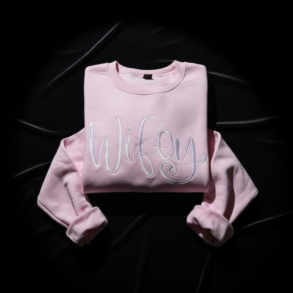 Wifey Embroidered Sweatshirt