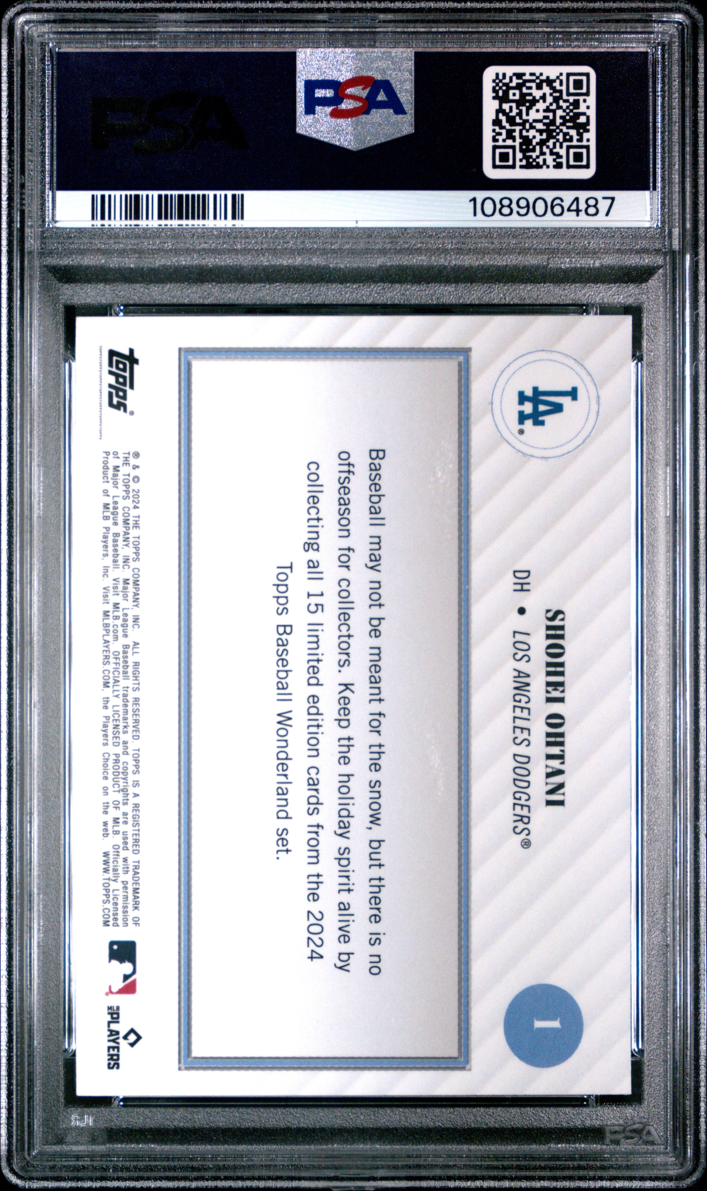 Graded 2024 Topps Wonderland Shohei Ohtani #1 Baseball Card PSA 9 Mint