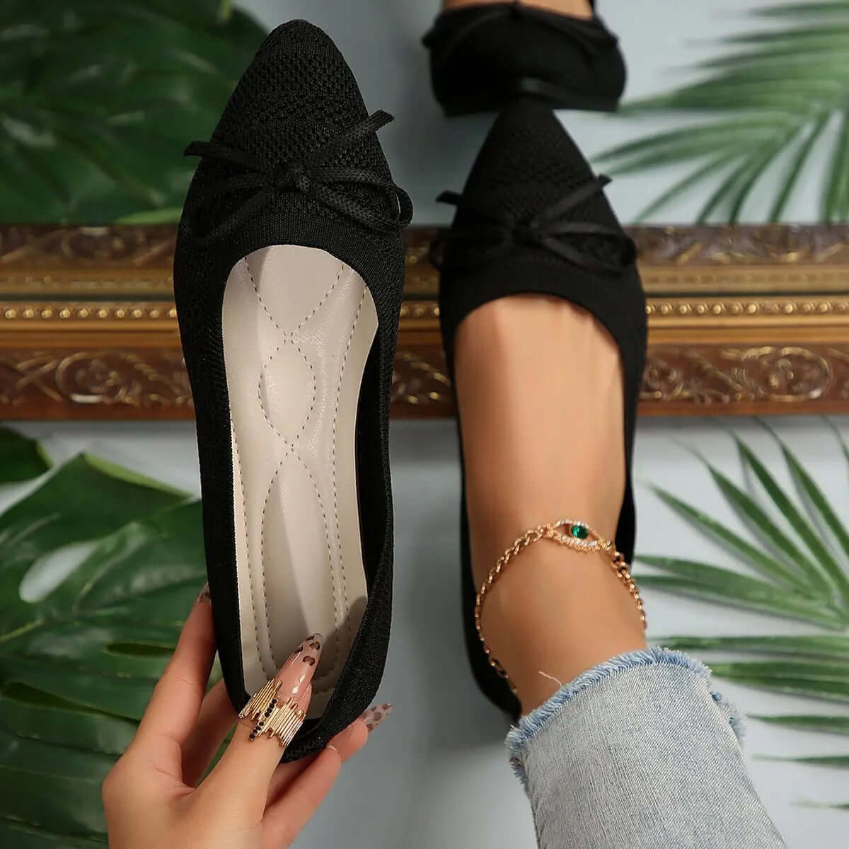 Knitted Pointed-toe Flats Shoes for Women - Ins Fashion