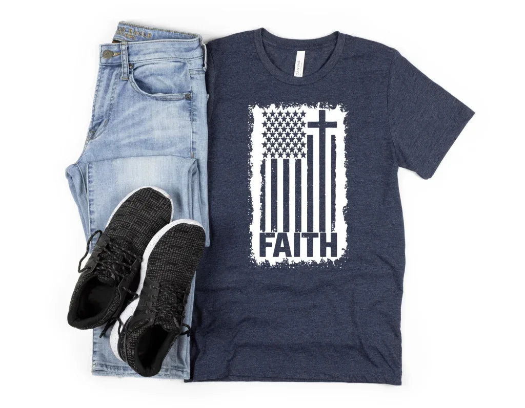 Faith Flag Inlay Graphic Tee