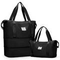 Waterproof Expandable Travel Duffle Bag for Men and Women - Black
