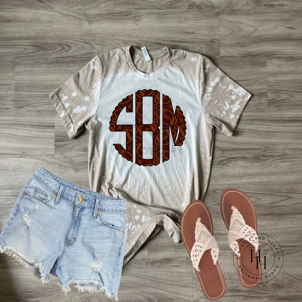 Football Bleach Monogram Graphic Tee