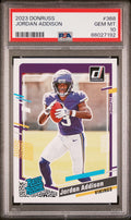 Graded 2023 Panini Donruss Jordan Addison #368 Rookie RC Football Card PSA 10 Gem Mint