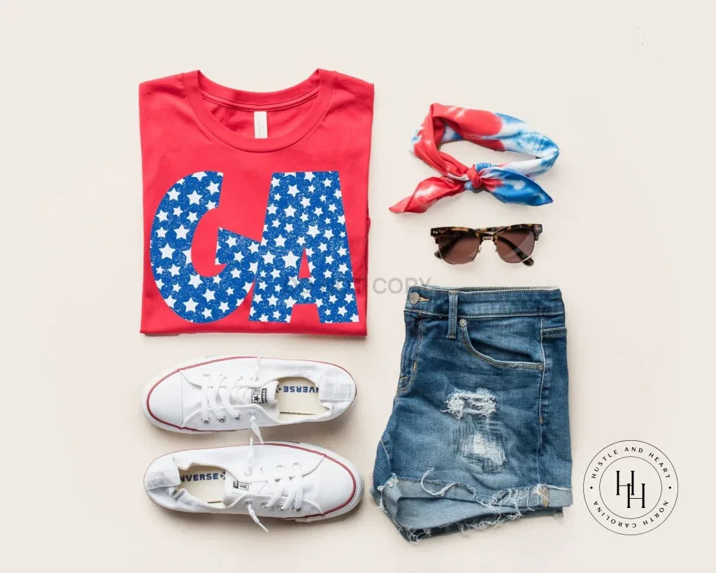 GA Retro Distressed Star Graphic Tee