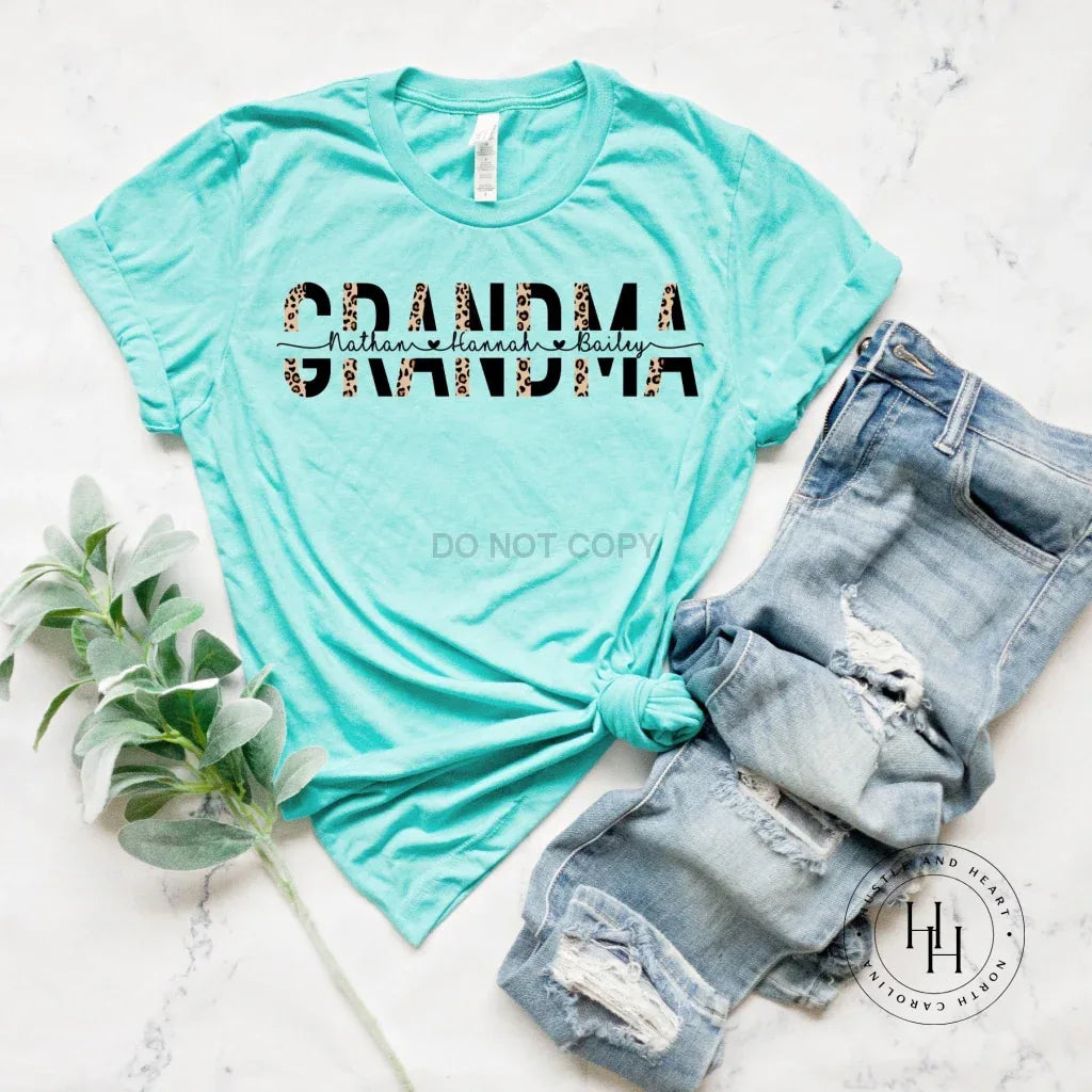 Half Leopard Customizable GRANDMA Graphic Tee
