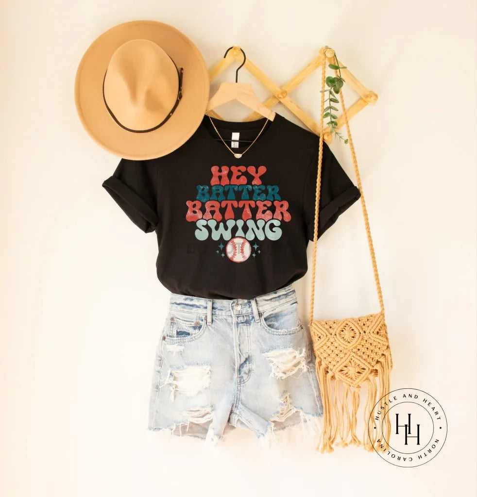 Hey Batter Batter Swing Retro Graphic Tee