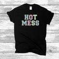 Hot Mess Faux Chenille Letters Graphic Tee