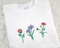 Birth Month Flower Embroidered Sweatshirt (up to 3 flowers)