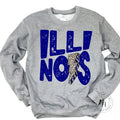 ILLINOIS Royal Blue Lightning Bolt Graphic Tee