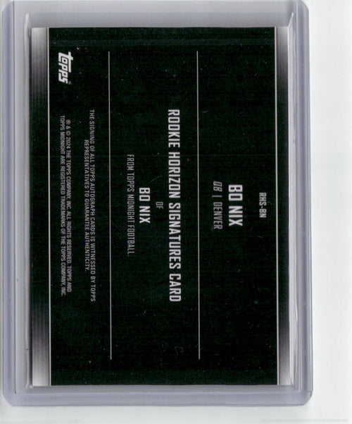 2024 Topps Midnight Rookie Horizons Bo Nix #RHS-BN Autograph Rookie RC Football Card