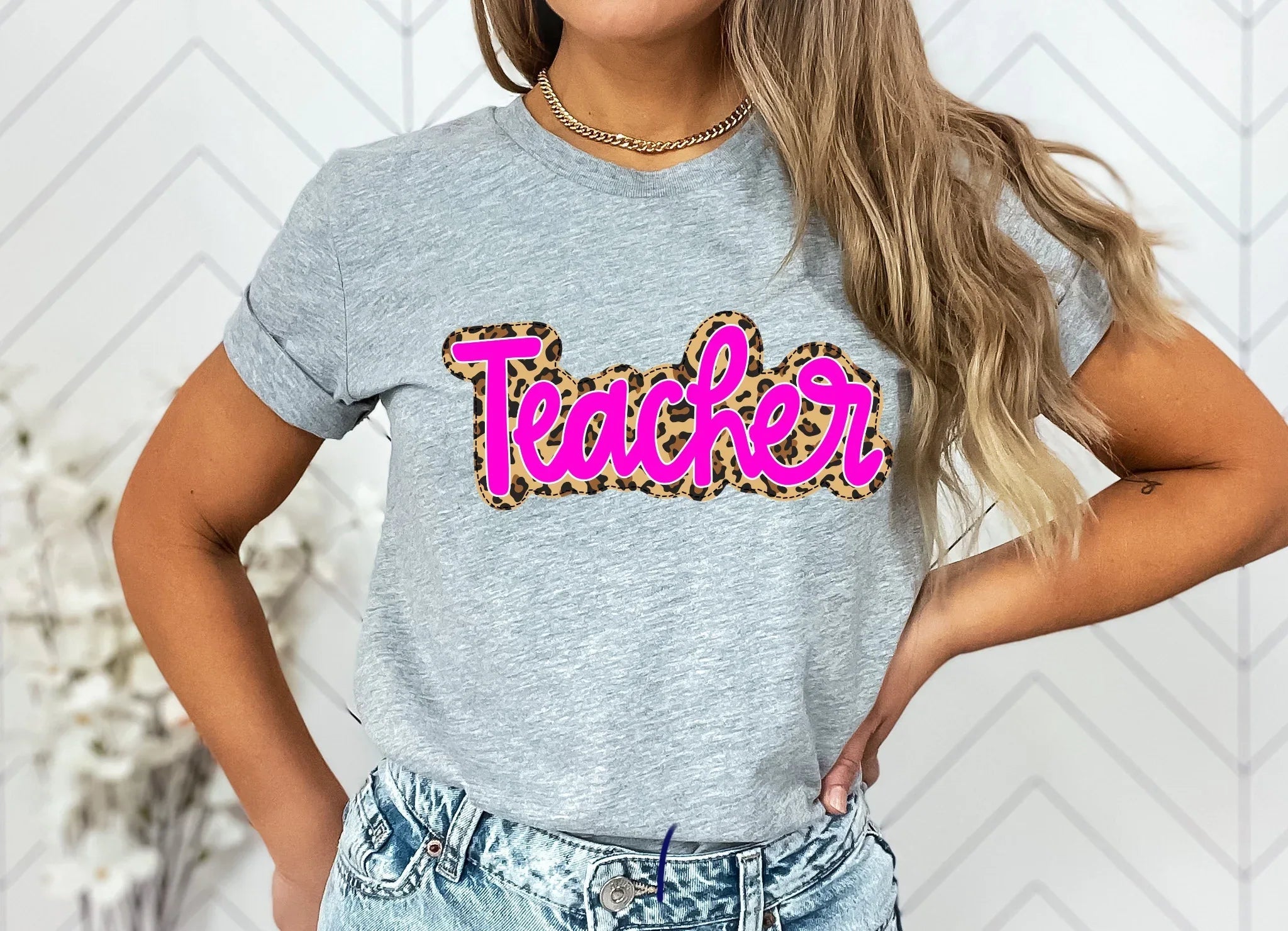 Teacher Faux Applique Graphic Tee