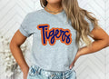 Tigers Navy and Orange Faux Applique Graphic Tee