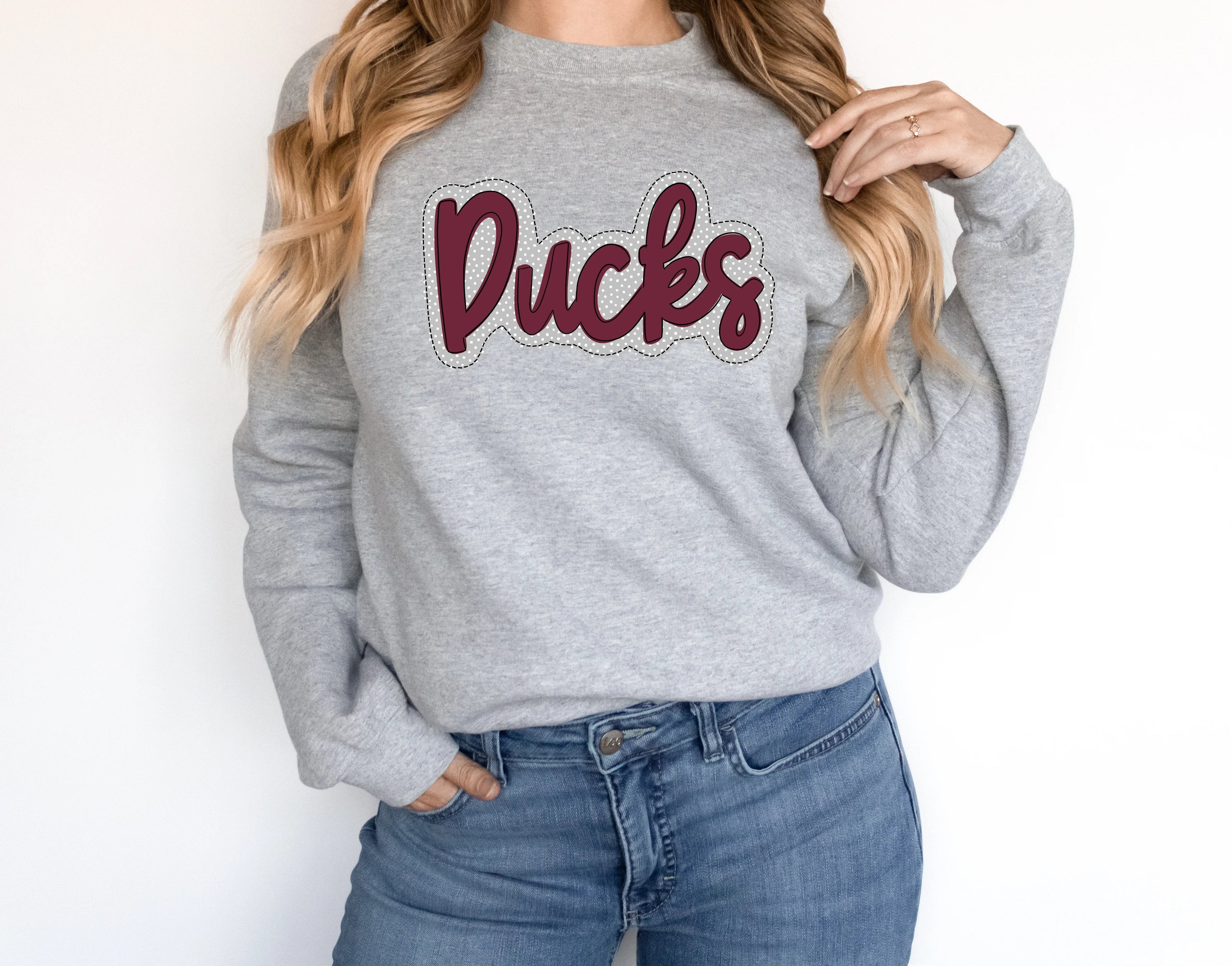 Ducks Faux Applique Graphic Tee