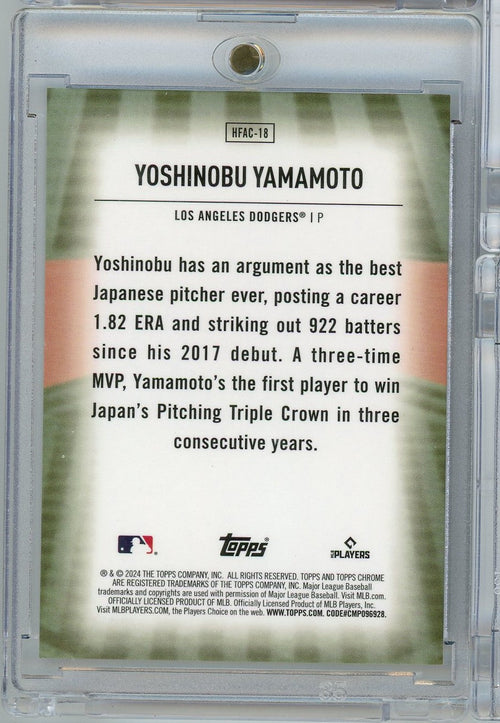 2025 Topps Home Field Advantage Yoshinobu Yamamoto #HFAC-18 Los Angeles Dodgers Rookie RC Baseball Card