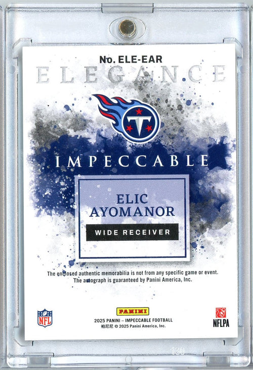 2025 Panini Impeccable Elic Ayomanor #ELE-EAR /60 Relic Auto Rookie RC Football Card