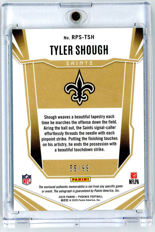 2025 Panini Phoenix Tyler Shough #RPSTSH /99 Red RPA Auto Rookie RC Football Card
