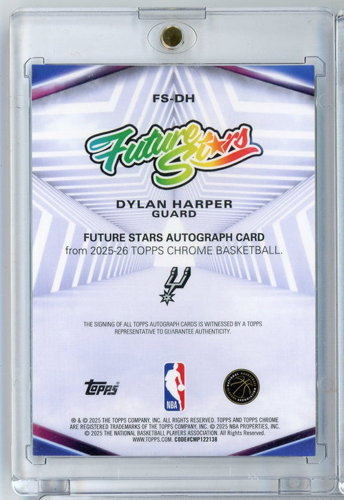 2025 Topps Chrome Future Stars Dylan Harper #FSDH /99 Auto Rookie RC Basketball Card