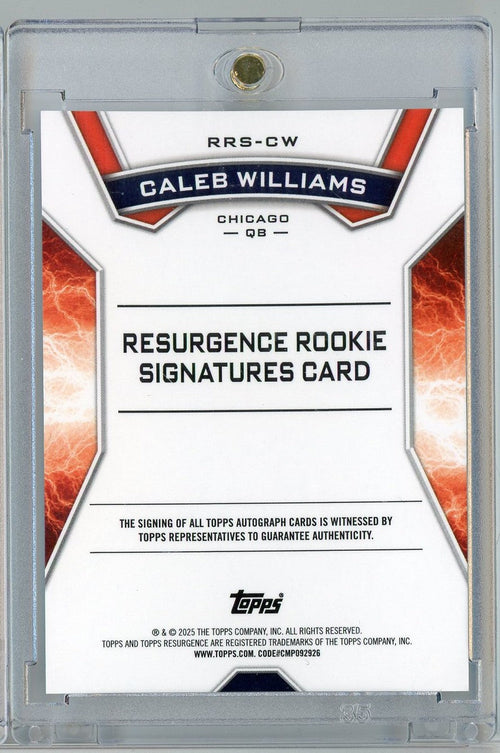 2024 Topps Resurgence Caleb Williams #RRSCW Auto Rookie RC Football Card