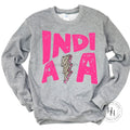 Indiana Hot Pink  Lightning Bolt Graphic Tee