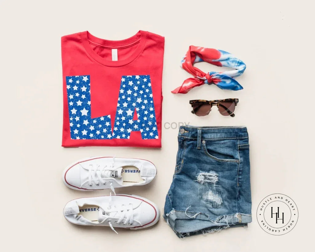 LA Retro Distressed Star Graphic Tee
