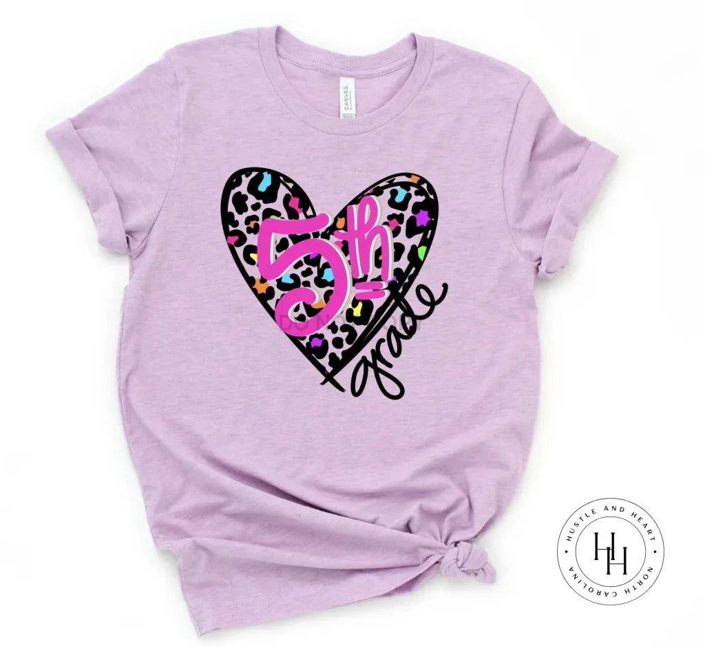 Leopard Heart- 5th Grade Graphic Tee