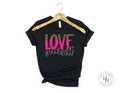 Love Yourself Hot Pink and Leopard Split Graphic Tee