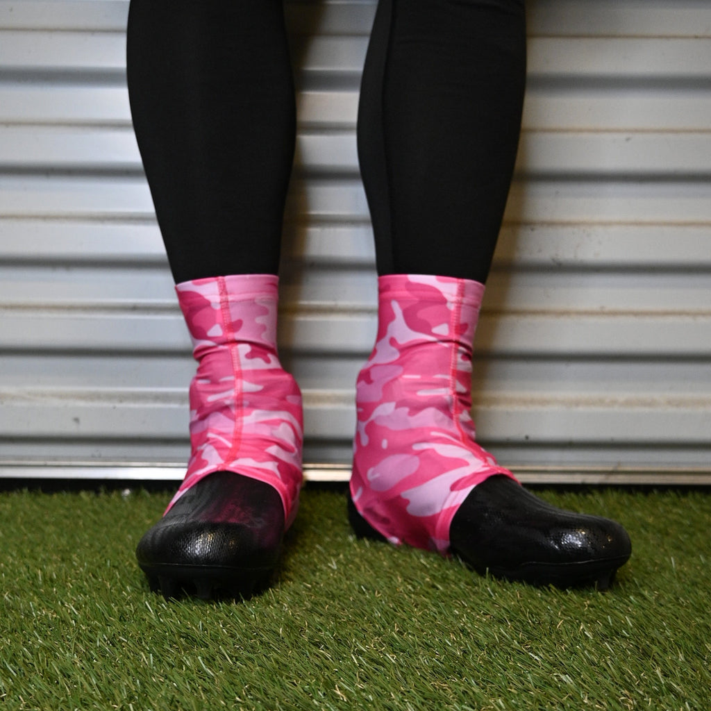 Pink Camo Breast Cancer Awareness Cross Cleat Covers (Spats)