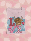 LOVE Highland Cow Valentine's Day Graphic Tee