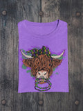 Highland Cow Mardi Gras Graphic Tee