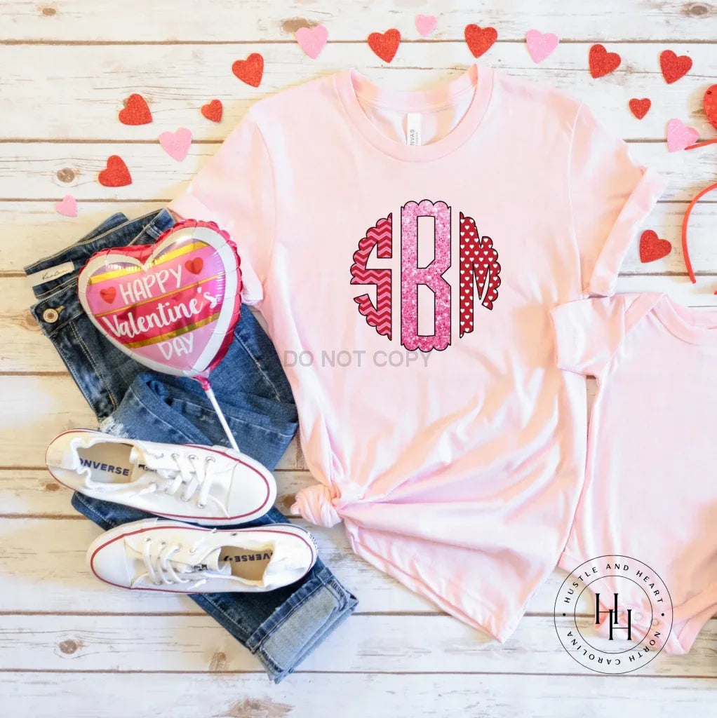 Mixed Valentine's Trio Monogram Graphic Tee