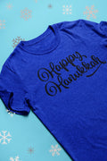 Happy Hanukkah Script Holiday Graphic Tee