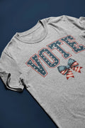 VOTE Star Spangled Red White and Blue Coquette Bow Preppy Graphic Tee