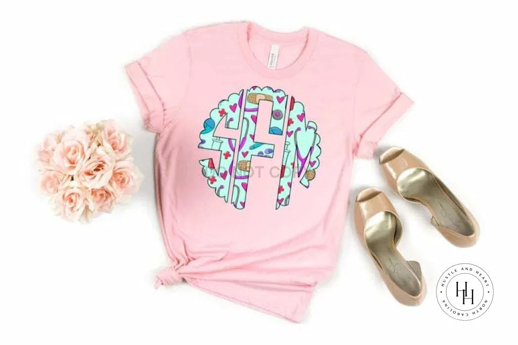 Nurse Doodle Monogram Graphic Tee