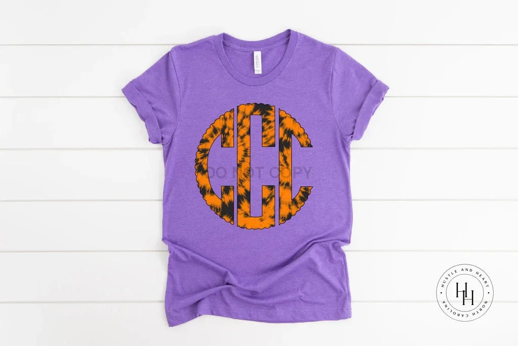 Orange and Black Monogram Graphic Tee