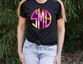Pink/Orange Swirl Monogram Graphic Tee