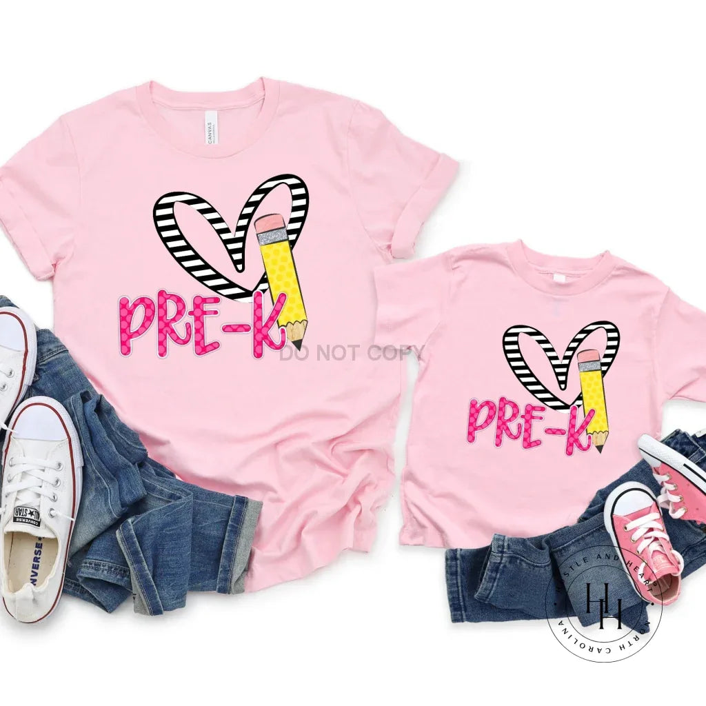 Pre-K Striped Heart Graphic Tee