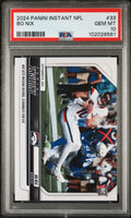 Graded 2024 Panini Instant NFL Bo Nix #33 Rookie RC Football Card PSA 10 Gem Mint