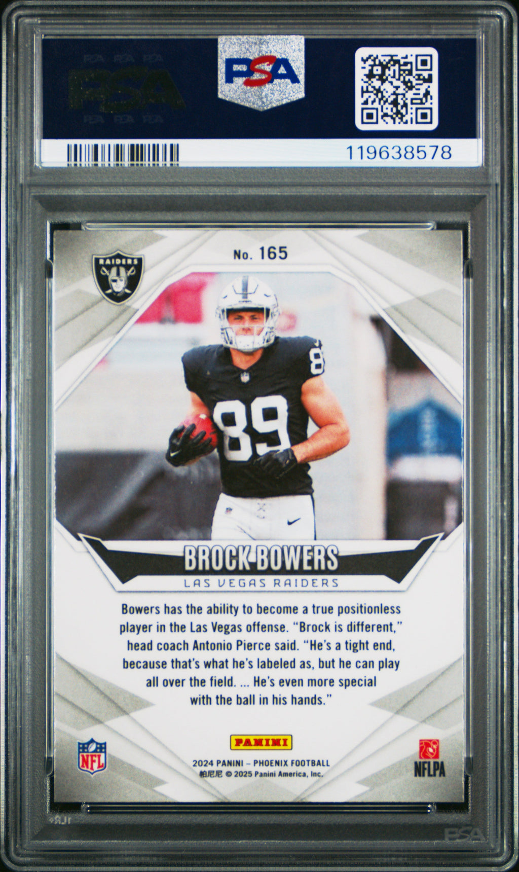 Graded 2024 Panini Phoenix Brock Bowers #165 Wave Rookie RC Football Card PSA 10 Gem Mint