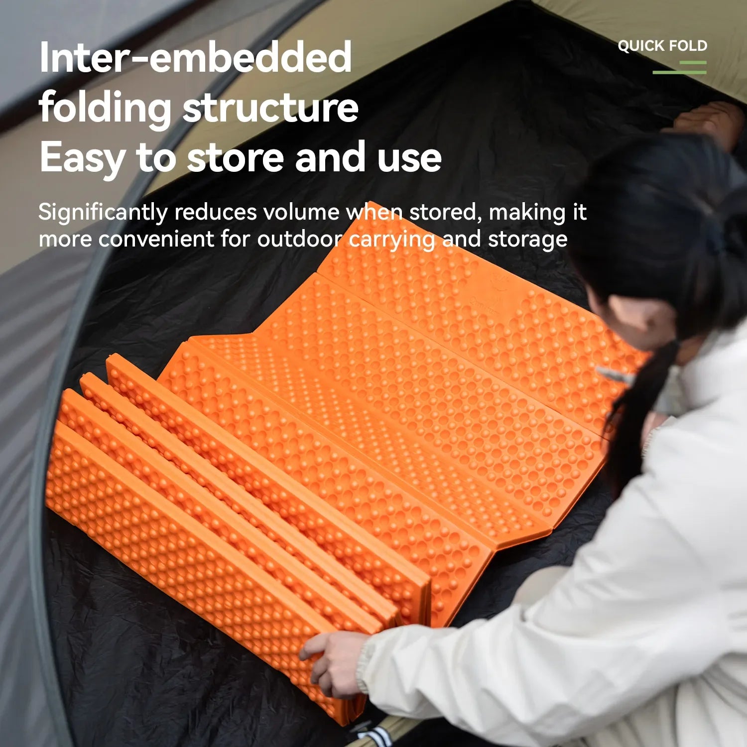 Ultralight Folding Sleeping Pad Waterproof R-Value 1.8 for Camping & Hiking