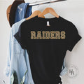 Raiders Leopard Faux Chenille Letters Graphic Tee