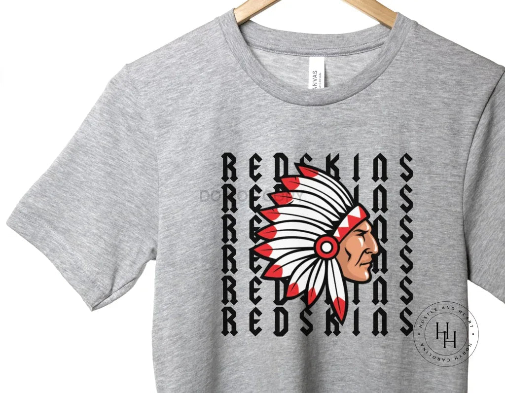 Redskins Repeating Mascot Graphic Tee