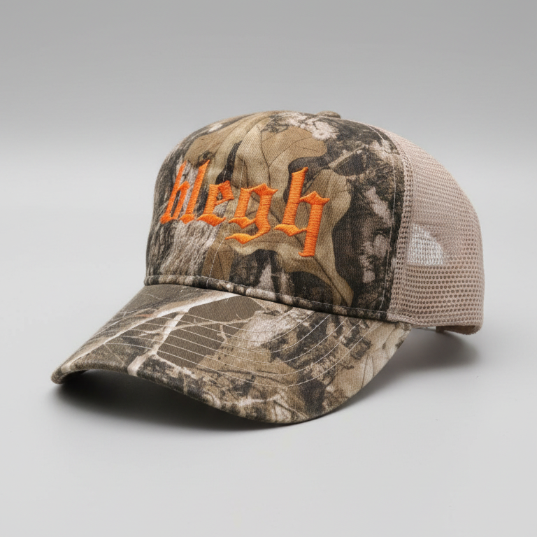 "blegh" Embroidered Camo Hat