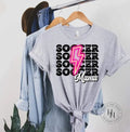 Soccer Mama Pink Neon Lightning Bolt Graphic Tee