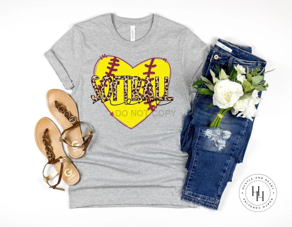 Softball Mom Leopard Graphic Tee