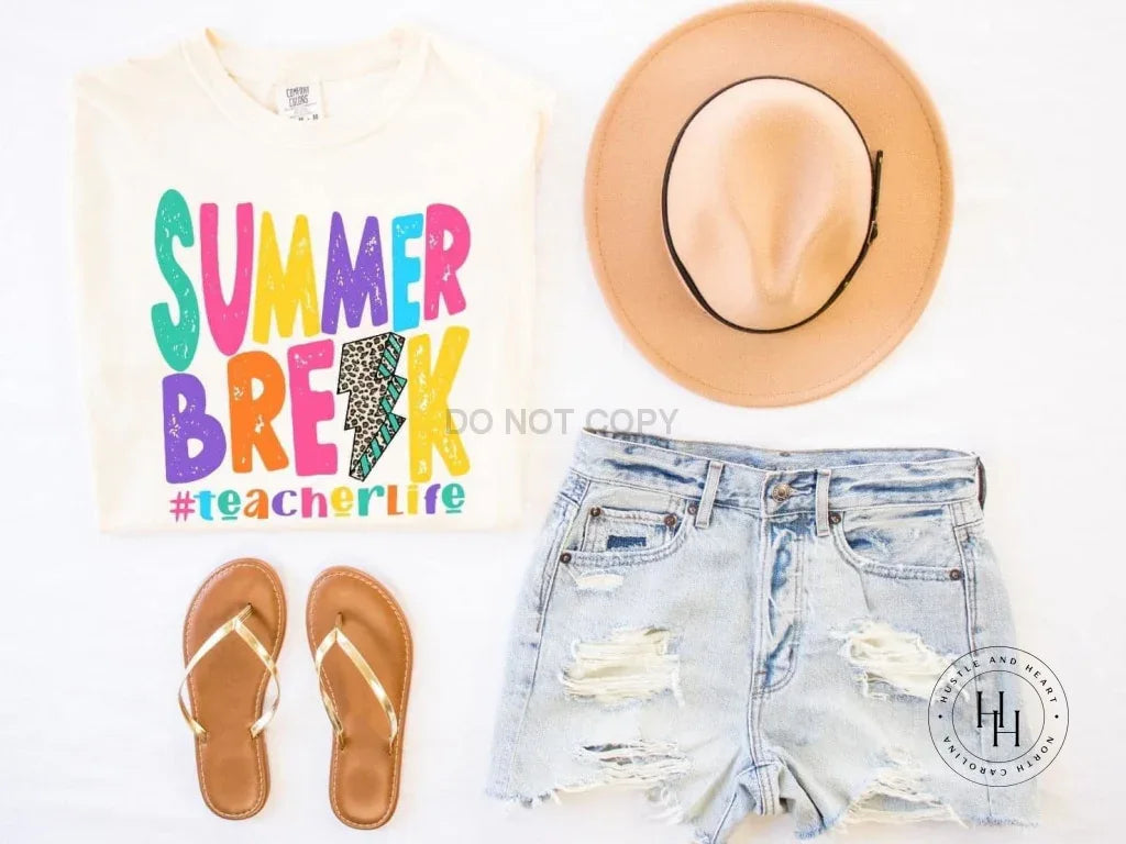 Summer Break Lightning Bolt Graphic Tee
