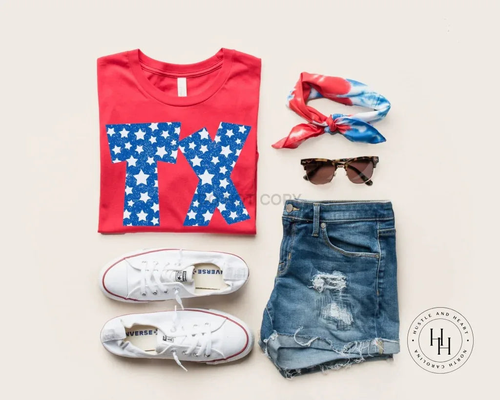 TX Retro Distressed Star Graphic Tee