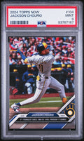Graded 2024 Topps Now Jackson Chourio #104 Rookie RC Baseball Card PSA 9 Mint