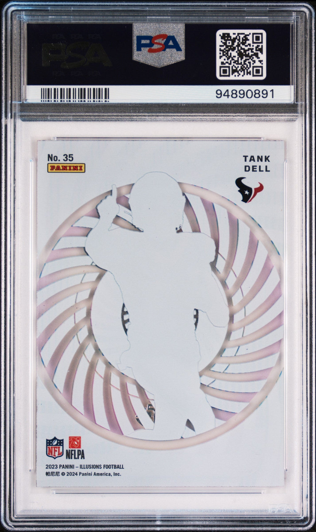 Graded 2023 Panini Illusions Tank Dell #35 Mystique Mosiac Rookie RC Football Card PSA 10 Gem Mint