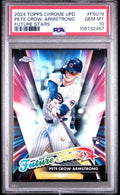 Graded 2024 Topps Chrome Update Pete Crow Armstrong #FSU19 Future Stars Rookie RC Baseball Card PSA 10 Gem Mint